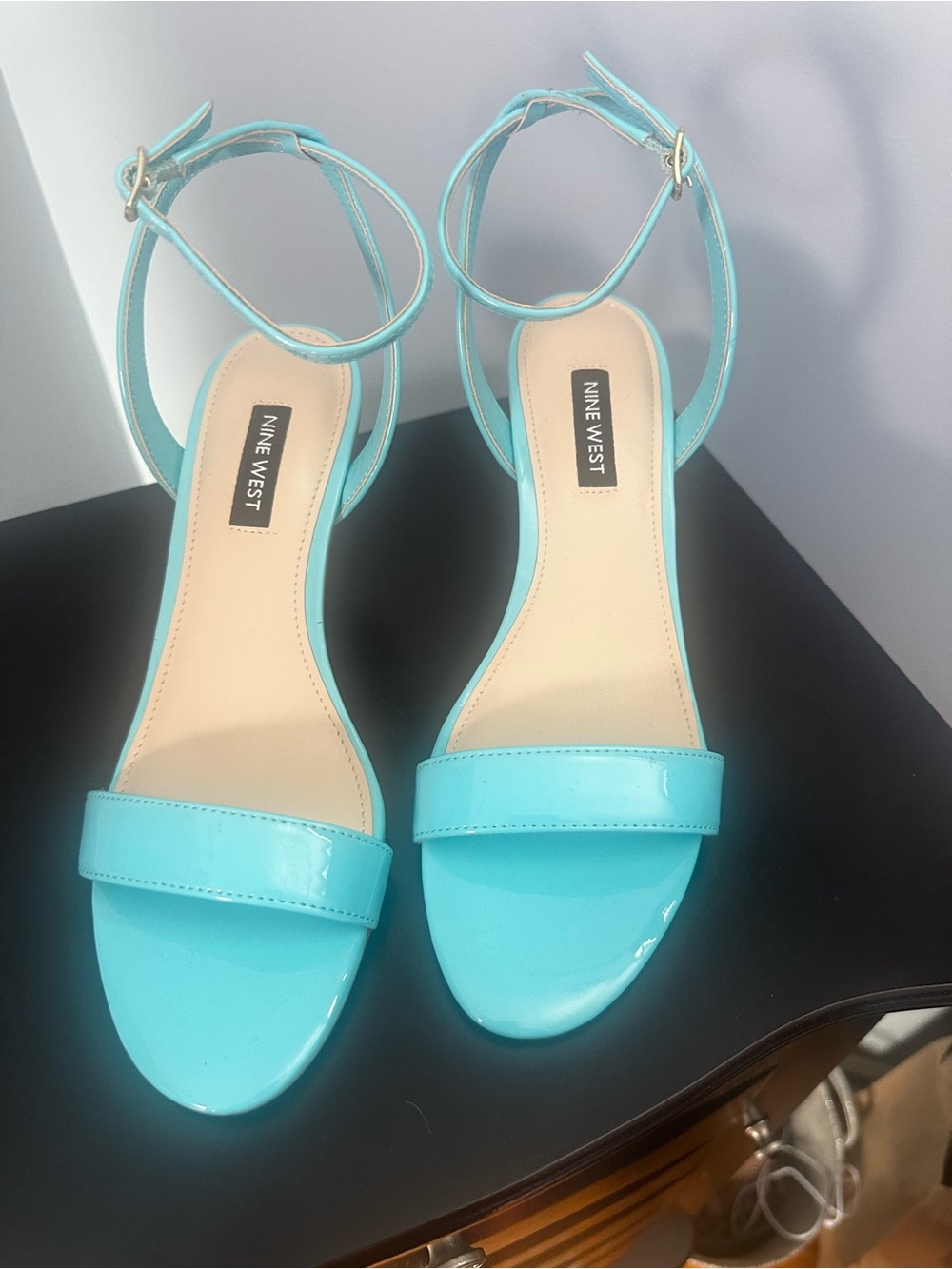 Nine West Womens Ankle-Strap Sandals in Turquoise
